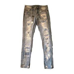 Women's BLANK NYC Skinny Extreme Distressed Patched Skinny Jeans‎ - Size 28